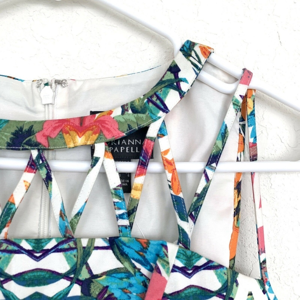 Adrianna Papell Floral Caged Yoke Sheath Dress - Picture 4 of 8